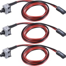 3 Pack 2 Pin ATX Power Switch Cable for PC Desktop On/Off Button 50CM Cord picture