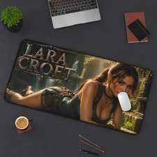Lara Croft Mouse Pad, Large Gaming Desk Mat, PC Pad, Gamer Gift picture