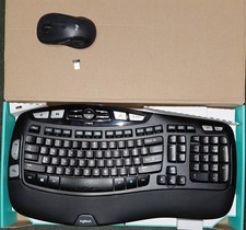 Logitech K350 Wireless Wave Ergonomic + Mouse + USB Unifying Receiver Dongle picture