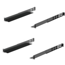 2 Pack 1U Universal Rack Mount Rails - Black 20.9 Inches Alloy Steel picture