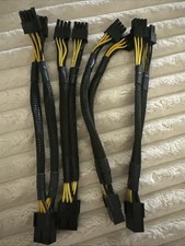4x PCIE PCI-Express 8 Pin to 2x 8Pin Video Card GPU Splitter Power Adapter Cable picture