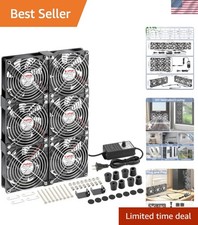 120mm x 6 Small Box Computer Fan with AC Plug Dual Ball with Variable Speed C... picture