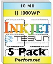 Perforated Inkjet Teslin® Synthetic Paper - 5 Sheets picture