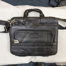 CODi Black Leather Briefcase LAPTOP Bag Unisex Used picture