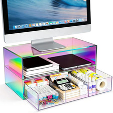 Acrylic Computer Monitor Stand for Desk Monitor Riser with Drawer Desktop Monito picture