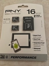 PNY P-SDU16G4X2-GE 16GB microSDHC Memory Card sealed fast Ship picture