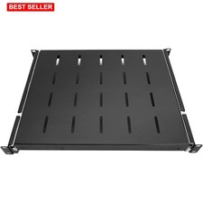 Sliding Rack Server Shelf 1U 19 In 4 Post Adjustable 15-22 Powder Coated Steel picture