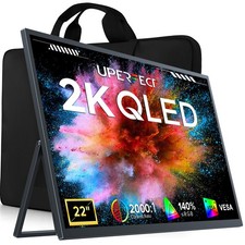 UPERFECT 22'' 2K Portable Monitor Computer Display HDMI Dual Type C For Laptop picture