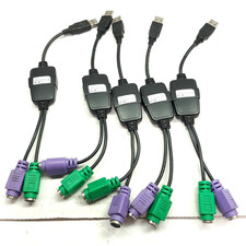 5 PCS USB to Dual A-USB2PS2 PS/2 Adapter PS/2 Mouse/Keyboard to USB Port ~ OBB14 picture