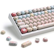 Pink Kitten MOG Profile PBT Keycap Set 141-Key Dye Sublimation MX Compatible picture