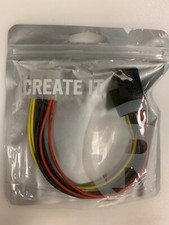 4-Pin Male Power connector to Dual SATA 15-Pin Female Power Cable 7-7/8
