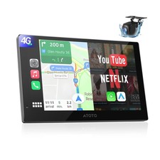 Wireless CarPlay Screen for Car, 9-Inch QLED Portable Android Auto Display picture