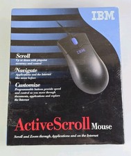 VTG NEW SEALED VTG 2000 IBM Active Scroll PS/2 Computer Mouse Black #09N5511 picture