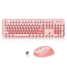 Pink Gradient Keyboard and , Cute Wireless Keyboard and Combo, Full Size Type... picture