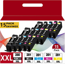 15 Pack PGI-280XXL CLI-281XXL Ink Cartridges Replacement for Canon 280 XXL 281 X picture