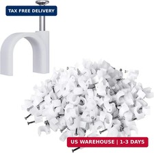 200 Pcs Cable Clips Nail in, Cord Clips Ethernet Cables Wire Wall Clips Cable St picture