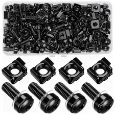 40 Pcs/20 Set Rack Mount Screws and Cage Nuts for Server Rack Cabinet, Black Car picture
