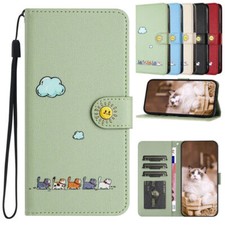 Strap Flip Leather Cat Wallet Cover Case for A33 A54 A23 A14 A34 A32 A13 A25 picture