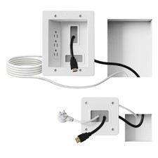 Mount-It in-Wall TV Cable Management Kit with Recessed Power - White/Gray  picture