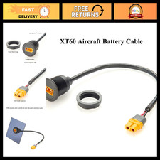 XT60 Male Female Extension Cable, Flush Panel Mount for Aircraft Battery Power picture