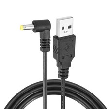 2Pcs 3.3ft USB A Type 4 x 1.7mm L-Shaped Head Power Connector, Black picture
