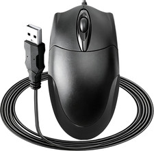 Wired USB Mouse, 1200 DPI Ergonomic 3-Button, 5FT Cable picture