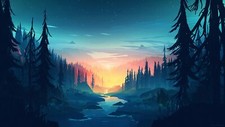 Landscape sunset river forest mikael gustafsson mkb Custom Gaming Mat Desk picture