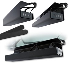 in Under Desk Cable Management Tray 2 Pack Black Self-Adhesive PVC picture