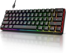 KOORUI Gaming Keyboard 6056611 26 RGB Backlit Blue Switch MK061 - BLACK picture