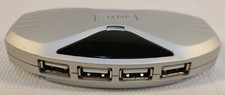Staples 4-Port USB 2.0 Desktop Hub Splitter Silver 607477 w/ AC Power Adapter picture
