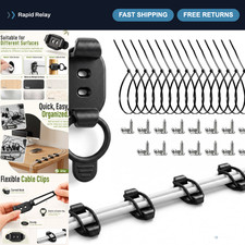 15 Pack Adjustable Black Cable Clips - Cable Management Solutions for Home & Off picture