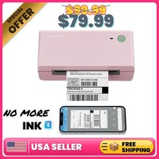 JADENS 668BT Bluetooth Thermal Shipping Label Printer 4x6 Wireless Pink White picture