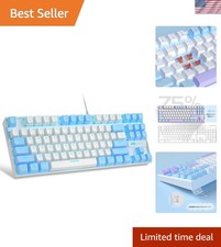 Ergonomic 87-Key TKL Mechanical Keyboard with Red Switch & Blue LED Backlighting picture