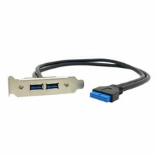 Low Profile 80mm Height USB 3.0 Female Back panel to Motherboard 20pin cable picture