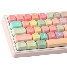 PBT Keycaps 126 Keys MOA Profile Cute Rainbow Candy Keycaps For Keyboards picture