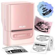 Nelko PM220 Bluetooth Label Maker Portable Pink Printer for iOS Android PC picture