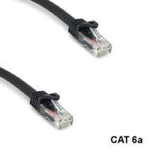 Kentek Black 25ft UTP Cat6a Cable 10Gbps 24AWG RJ45 Pure Copper Ethernet Network picture