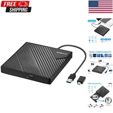 External DVD CD Drive Burner, USB 3.0 & Type-C, Slim Portable Optical Writer picture