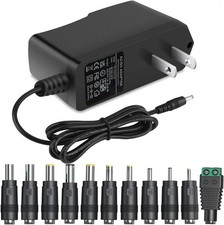 DC12V Power Supply 1A 12V AC Adapter with 11 Changeable DC Plug Tips...  picture