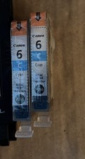 Two Canon BCI-6C Cyan Ink Cartridges Ink Jet Brand New Factory Sealed No Box picture
