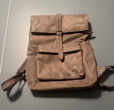 Marco Daniela Collection Leather Work School Backpack Computer Bag Buckle picture