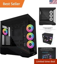 V100 ATX Mid-Tower with 4 ARGB Fans & Easy Tool-less Access - Gaming Essential picture