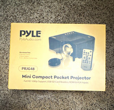 Pyle PRJG48 Mini Pocket LCD Projector 1080p Support HDMI VGA Portable Speaker picture