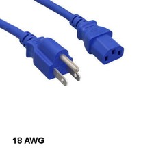 10x Blue 3ft Standard Power Cord NEMA5-15P to IEC60320 C13 18AWG 10A/125V SJT picture