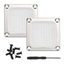 2Pcs, 60mm Fan Filter Grills Aluminum Frame Mesh with Accessories Silver picture