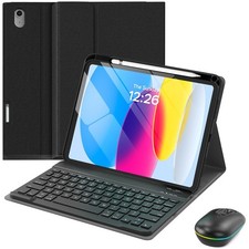 MERSATM for ipad A16 Case with Keyboard and Mouse, Stand Folio Cover with Pen... picture