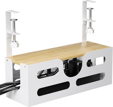 Under Desk Cable Management Box with Lid, Large Cable Management Tray, Cord Orga picture