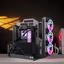 SOC-A02 Open Frame Gaming PC Case ATX EATX MATX 8mm CNC Aluminum Carry Handle picture