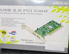 Vintage IOGEAR USB 2.0 PCI Card 2-Port Wired Model GIC220U 480 Mbps picture