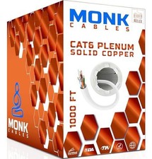 MONK CABLES | CAT 6 Ethernet Cable 1000ft | 100% Pure Bare Solid Copper Cat 6 picture